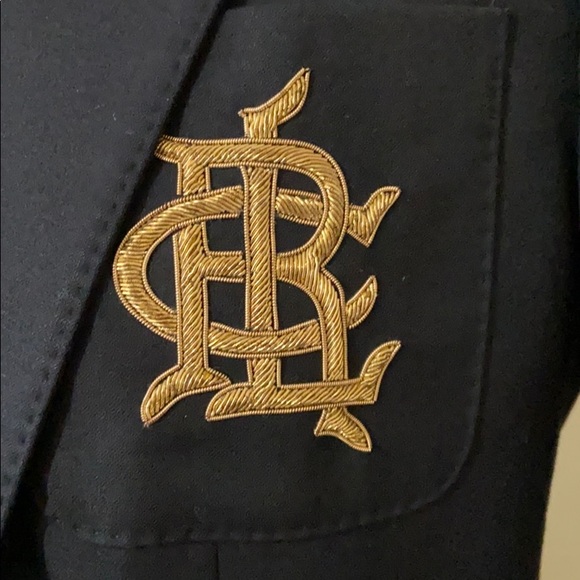 Classic Navy Club Blazer with gold buttons by RL - Picture 2 of 7